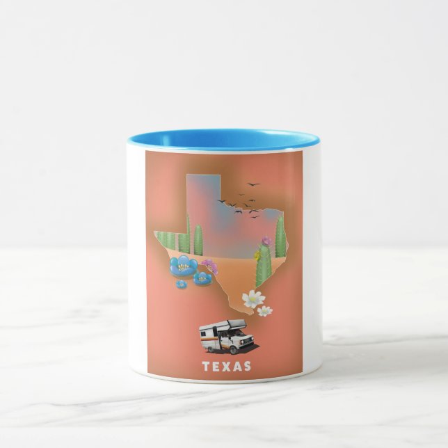 Caneca cartaz de viagem Texas (Centro)