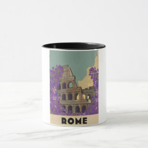 Caneca Cartaz de Viagem Vintage Roma