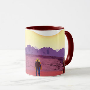 Caneca Cartaz de Viagens Futuro da NASA - Relaxar em Kepl