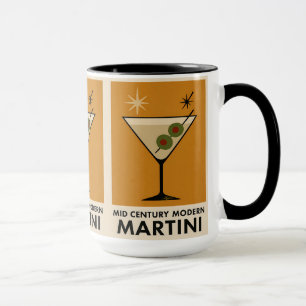 Caneca Cartaz Estilo Meados do Século Moderno Martini