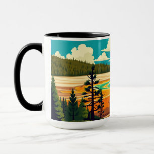 Caneca Cartaz Retro da Moderna Fonte Grand Prismática