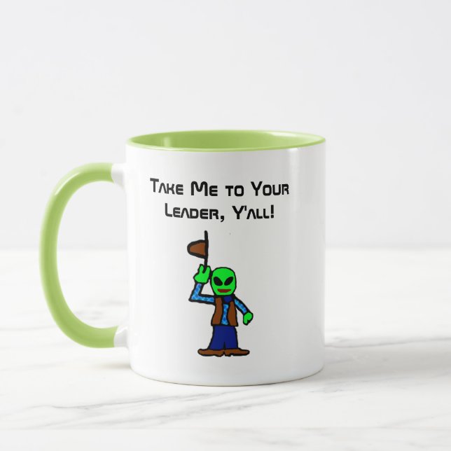 Caneca Cartografia de Alienígena do Cowboy engraçado com  (Esquerda)