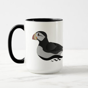 Caneca Cartografia de Nadação de Puffin Cavalo Adorável