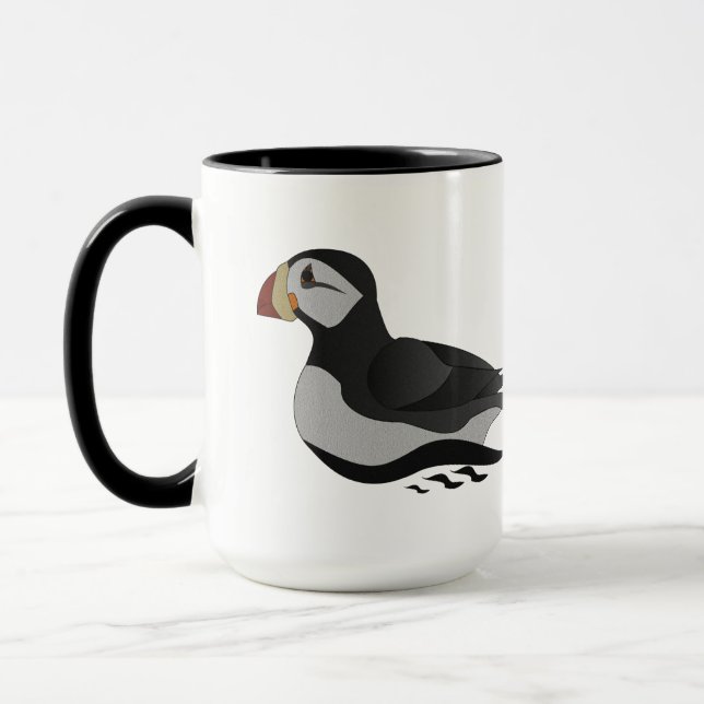 Caneca Cartografia de Nadação de Puffin Cavalo Adorável (Esquerda)
