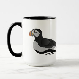 Caneca Cartografia de Nadação de Puffin no Atlântico Ador