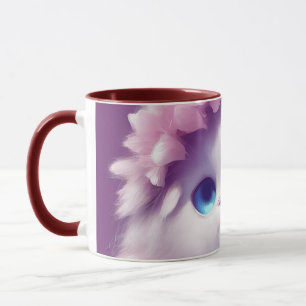 Caneca Cartografia: gatinho fofinho com olhos grandes