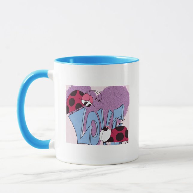 Caneca Cartoon Adorable Ladybug Love (Esquerda)