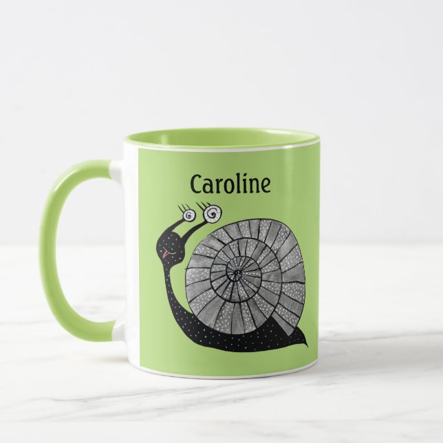 Caneca Cartoon Bonito Crianças Verdes (Esquerda)