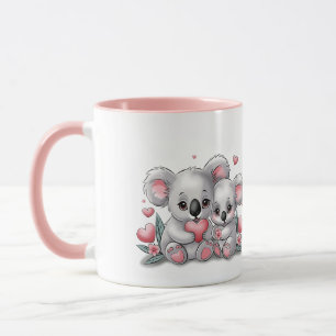Caneca Cartoon bonito Koala abre Namorados