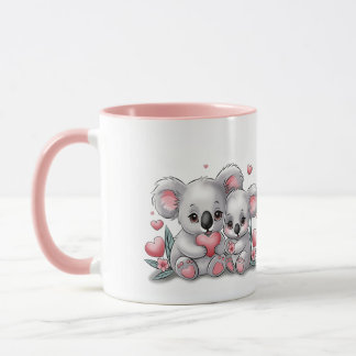 Caneca Cartoon bonito Koala abre Namorados