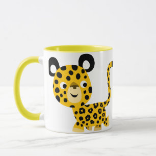 Caneca Cartoon Bonito Sorrindo de Caneca-Leopardo