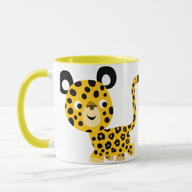 Caneca Cartoon Bonito Sorrindo de Caneca-Leopardo (Esquerda)