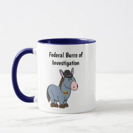 Caneca Cartoon de Donkey, Burro Federal de Investigação d