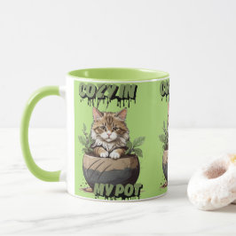 Caneca Cartoon de Gatinho Cozy Browns Soft