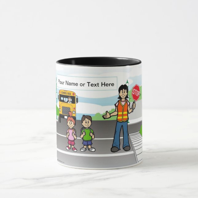 Caneca Cartoon de Guarda cruzado por PrintedPerfection.co (Centro)