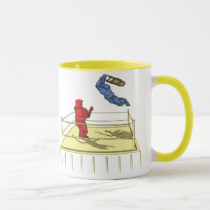 Caneca Cartoon de Luta de Robô Bonito