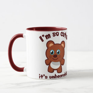 Caneca Cartoon de Urso Bonito - Eu sou tão giro, é insupo