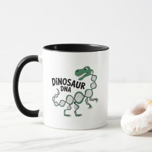 Caneca Cartoon Dinossaur DNA - Ciência Pré-Histórica Quir
