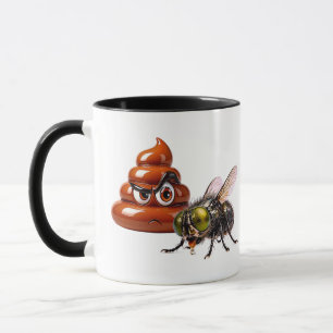 Caneca Cartoon do Emoji de Cocô Engraçado Humor de Banhei