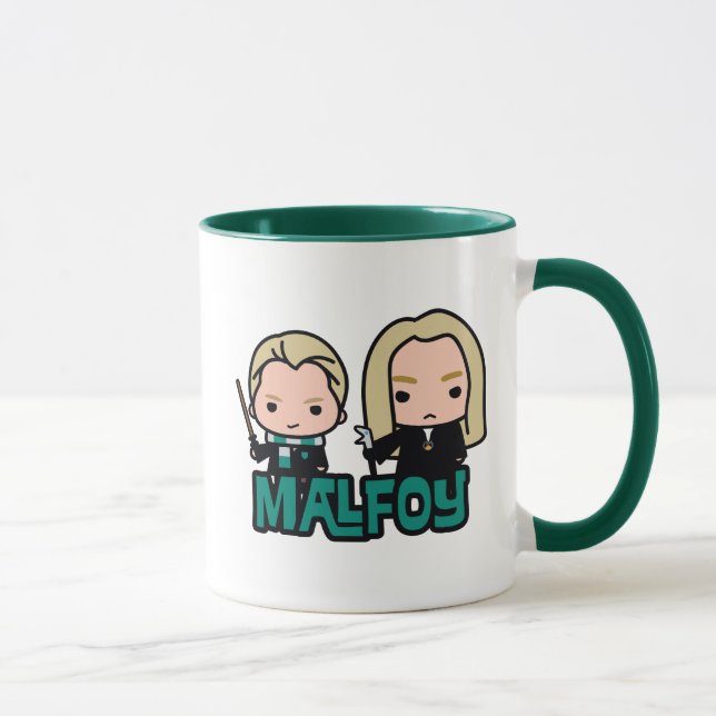 Caneca Cartoon Draco e Lucius Malfoy Caracter Art (Direita)