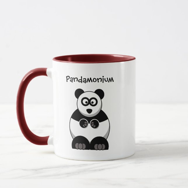Caneca Cartoon Engraçado Pandamónio Panda, Um Belo Estres (Esquerda)