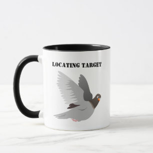 Caneca Cartoon Engraçado Pigeon - Humo Pássaro "Localizan