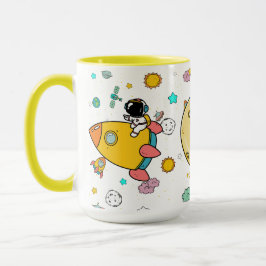 Caneca Cartoon espacial astronauta