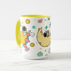 Caneca Cartoon espacial astronauta