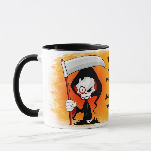 Caneca Cartoon Grim Reaper Assustador (Esquerda)
