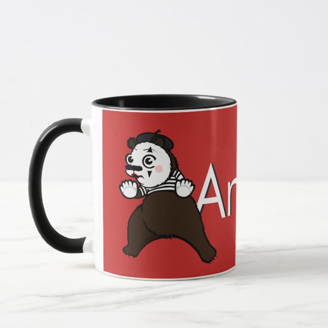 CANECA CARTOON GRIZZZZY BEAR MIME RINGER MUG (Esquerda)