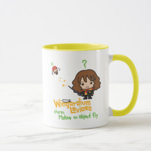 Caneca Cartoon Hermione e Ron Wingardium Leviosa Spell