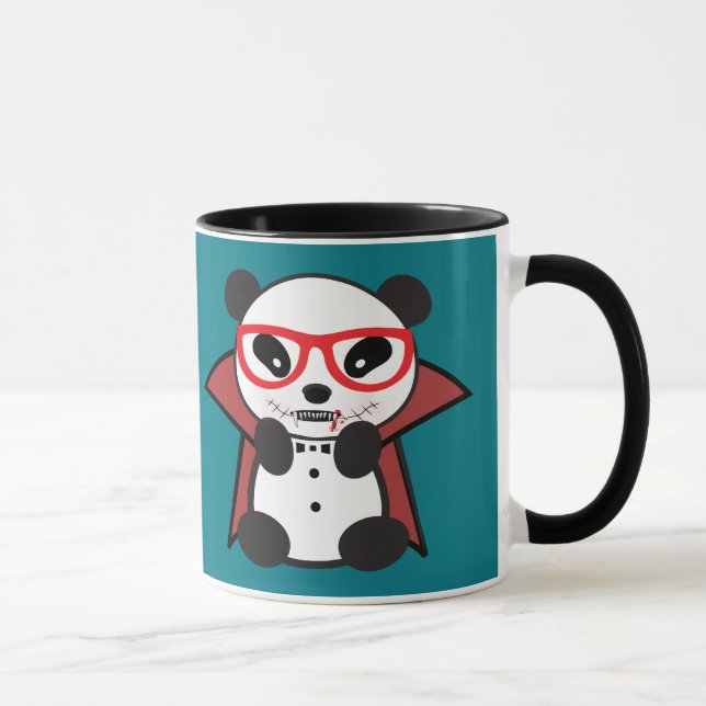 Caneca Cartoon Panda Bear Vampire Mug - Panda Lover Gift (Direita)