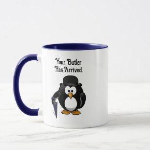 Caneca Cartoon Pinguim Clássico Bonito com Guarda-chuvas