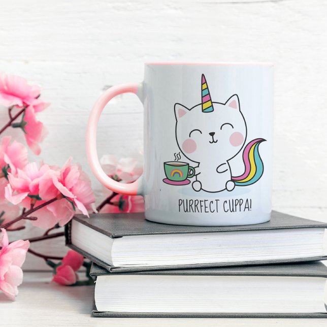 Caneca Cartoon Purfect Cuppa Cute Kawaii Caticorn (Criador carregado)