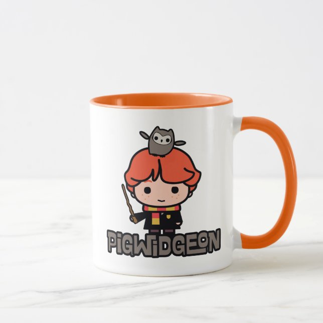 Caneca Cartoon Ron Weasley e Pigwidgeon (Direita)