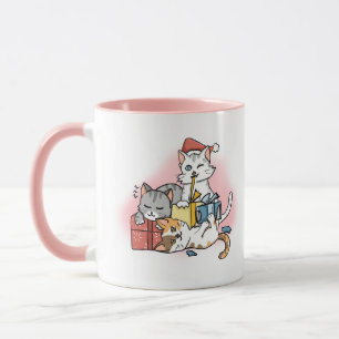 Caneca Cartoon Rosa Bonito Natal