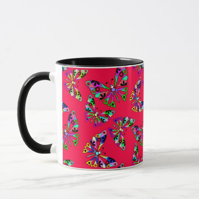 Caneca Cartoon sem costura crianças abstrato com padrão d (Esquerda)