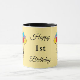 Caneca Cartoon Sparrow com Balões Aniversário | Adicionar
