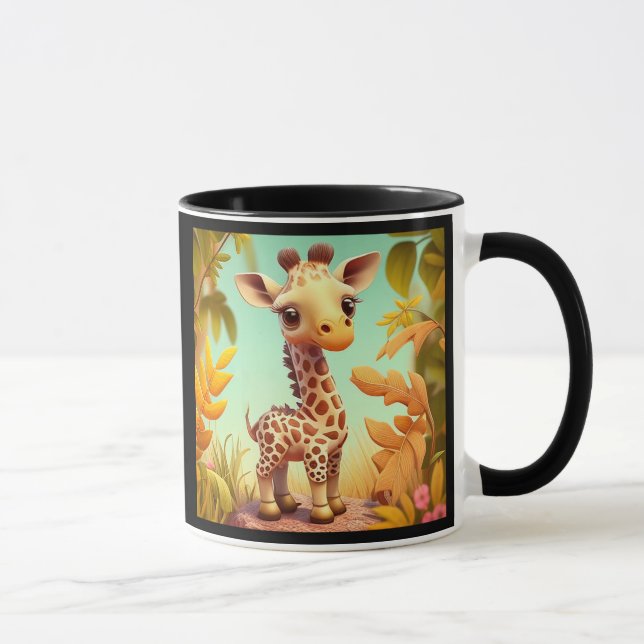 Caneca Cartoon Tropical Cachorinha Girafa (Direita)