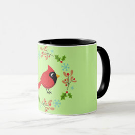 Caneca Cartoon Vermelho Bonito com Flores