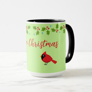 Caneca Cartoon Vermelho Bonito com Flores