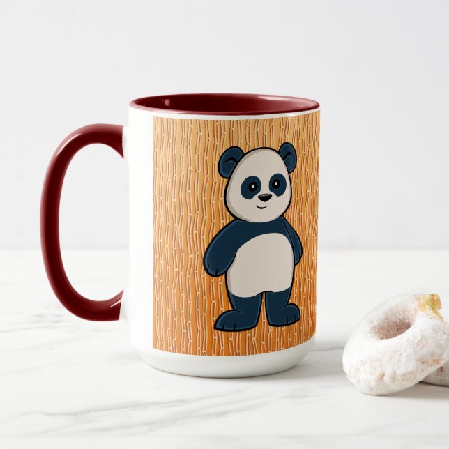 Caneca Cartum bonito Panda com Bamboo Mug (Com Donut)