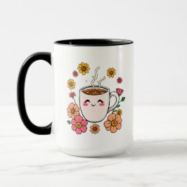 Caneca Cartum de café Kawaii Adorável