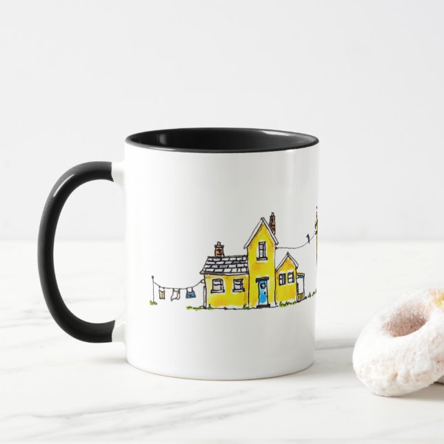 Caneca Casa Amarela Com Lavagem (Com Donut)