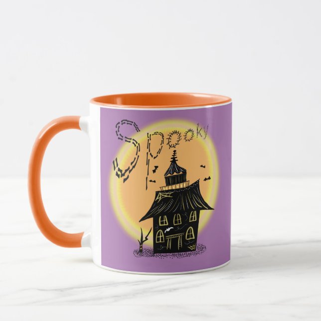 Caneca Casa Assombrada Halloween Neon Assustador (Esquerda)