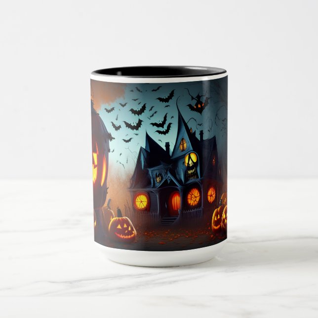 Caneca Casa assombrada, Jack-O-Lanternas e Bats (Centro)