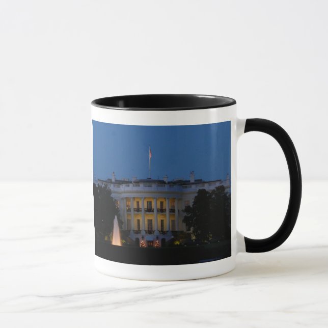 Caneca Casa Branca de Natal à Noite em Washington DC (Direita)