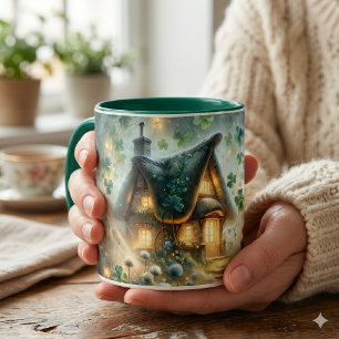 Caneca Casa de Fadas Trevo Brilhante