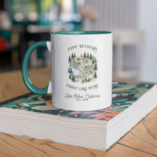 Caneca Casa de Lago da Família Monograma do Mapa da Cab