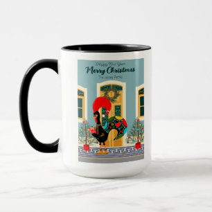 Caneca Casa de Natal portuguesa com saudações de galo